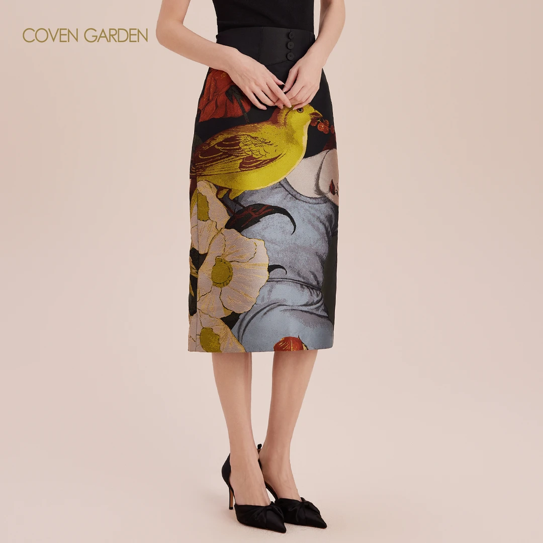 【彭彭echo专属】哥文花园艺术家联名a字半身裙CTA4071290