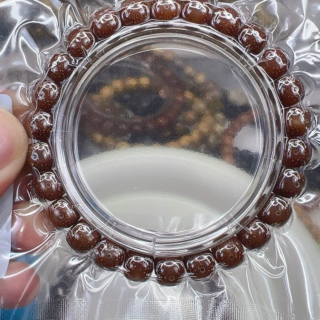 星月菩提手串107尽头粉冰星月菩提单圈9×8