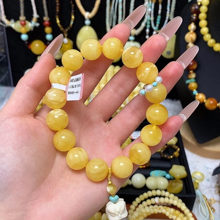 手链蜜蜡未镶嵌蜜蜡手串圆珠