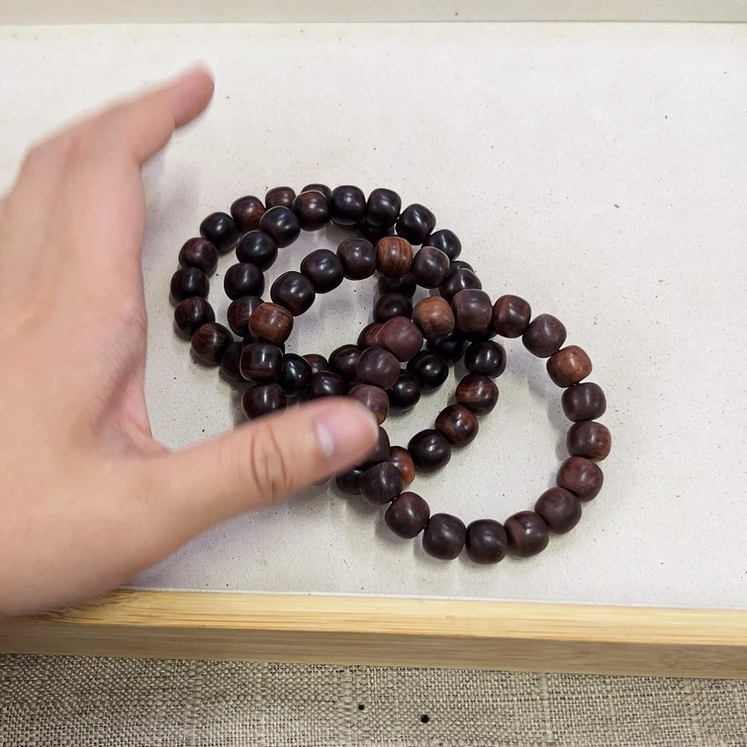 手串/手链黄花梨/降香黄檀12mm桶珠老料半抛光