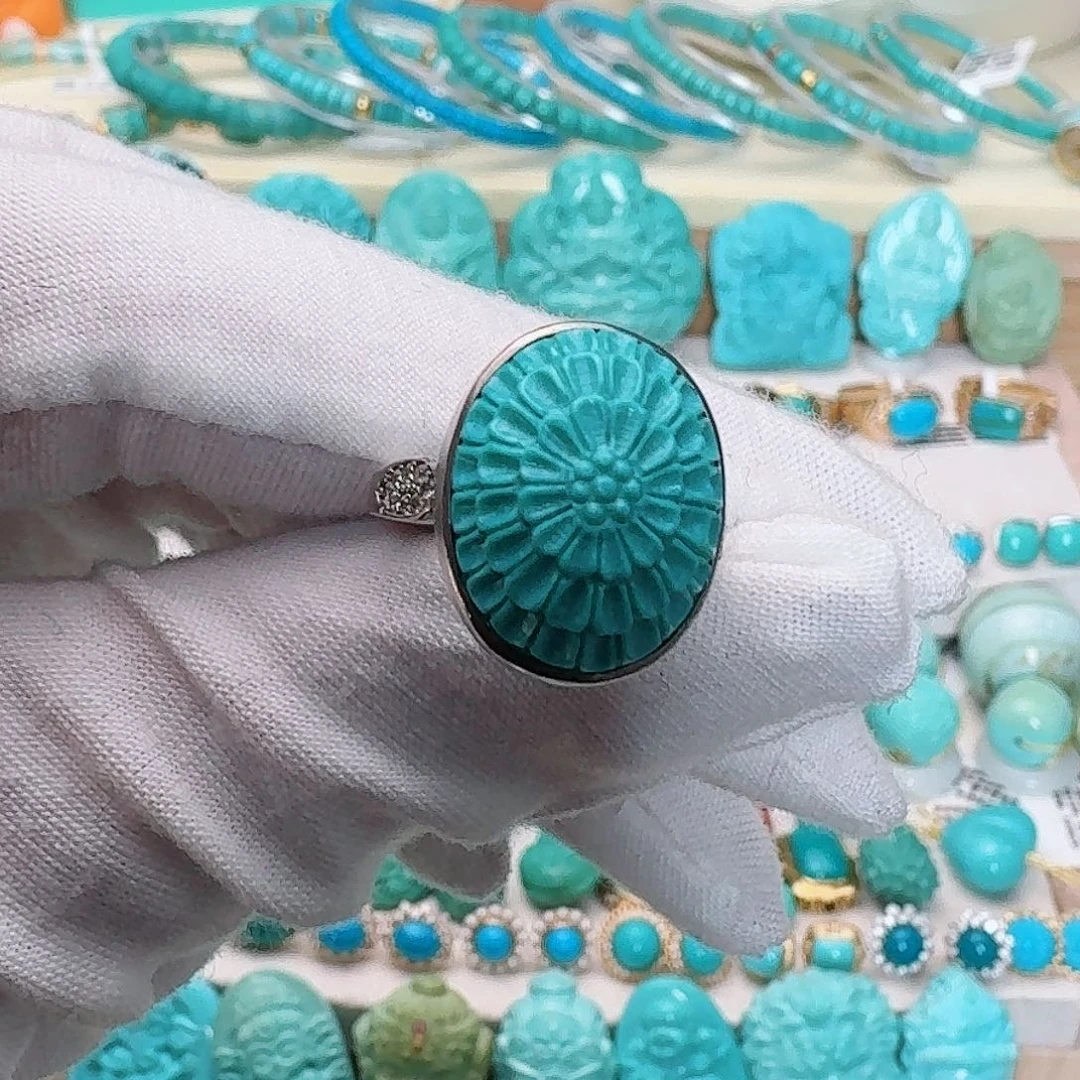 绿松石银S925镶嵌珠宝奇石