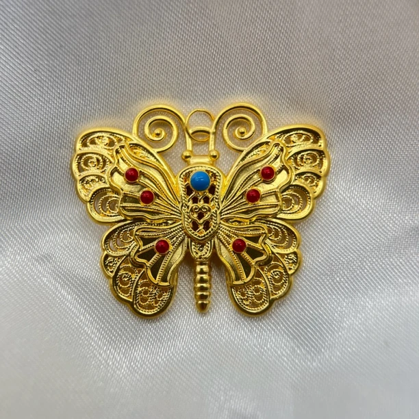 足金饰品/珐琅蝴蝶吊坠/1.99/1B5A0522/h