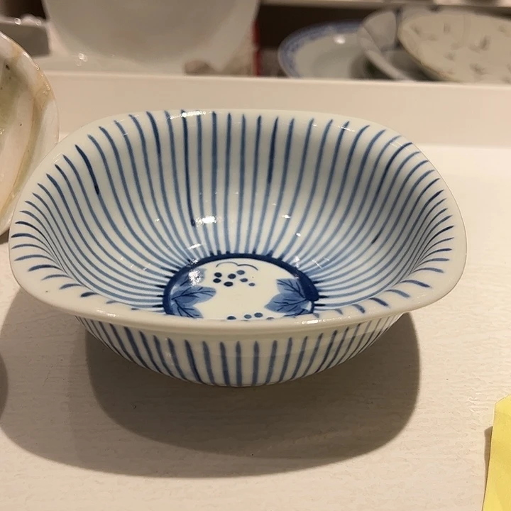 小***歪瓷手工手作手绘天方地八方小钵漏出
