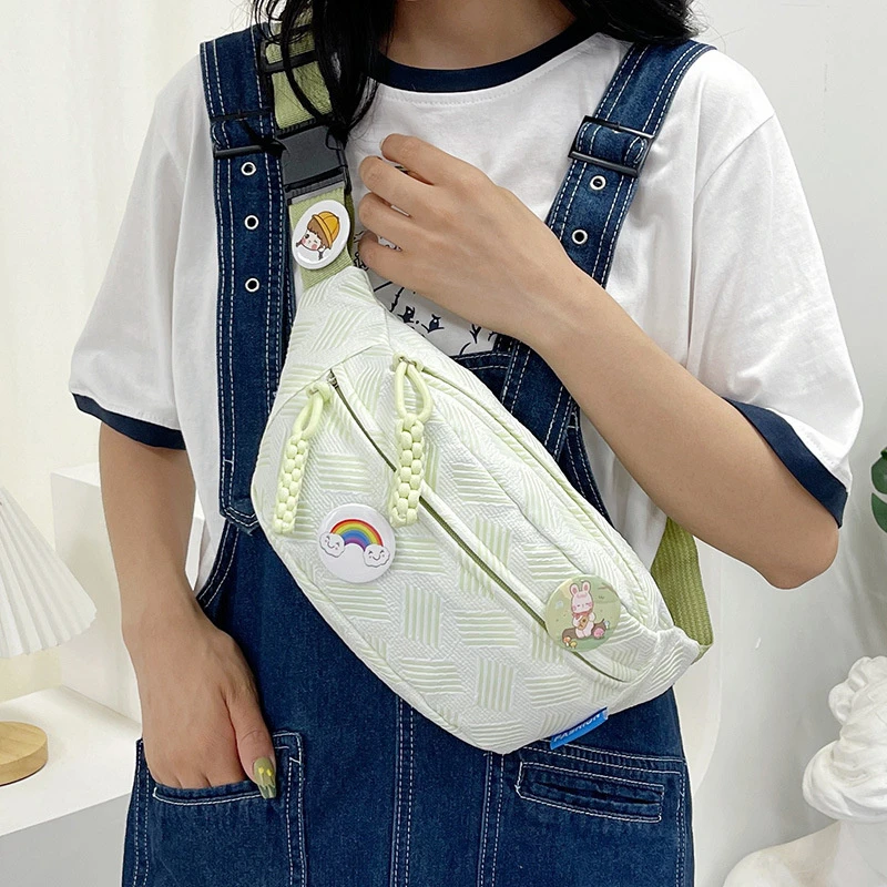 夏天可爱斜挎包小包2025新款手机包胸包包女式饺子运动骑行背包JY