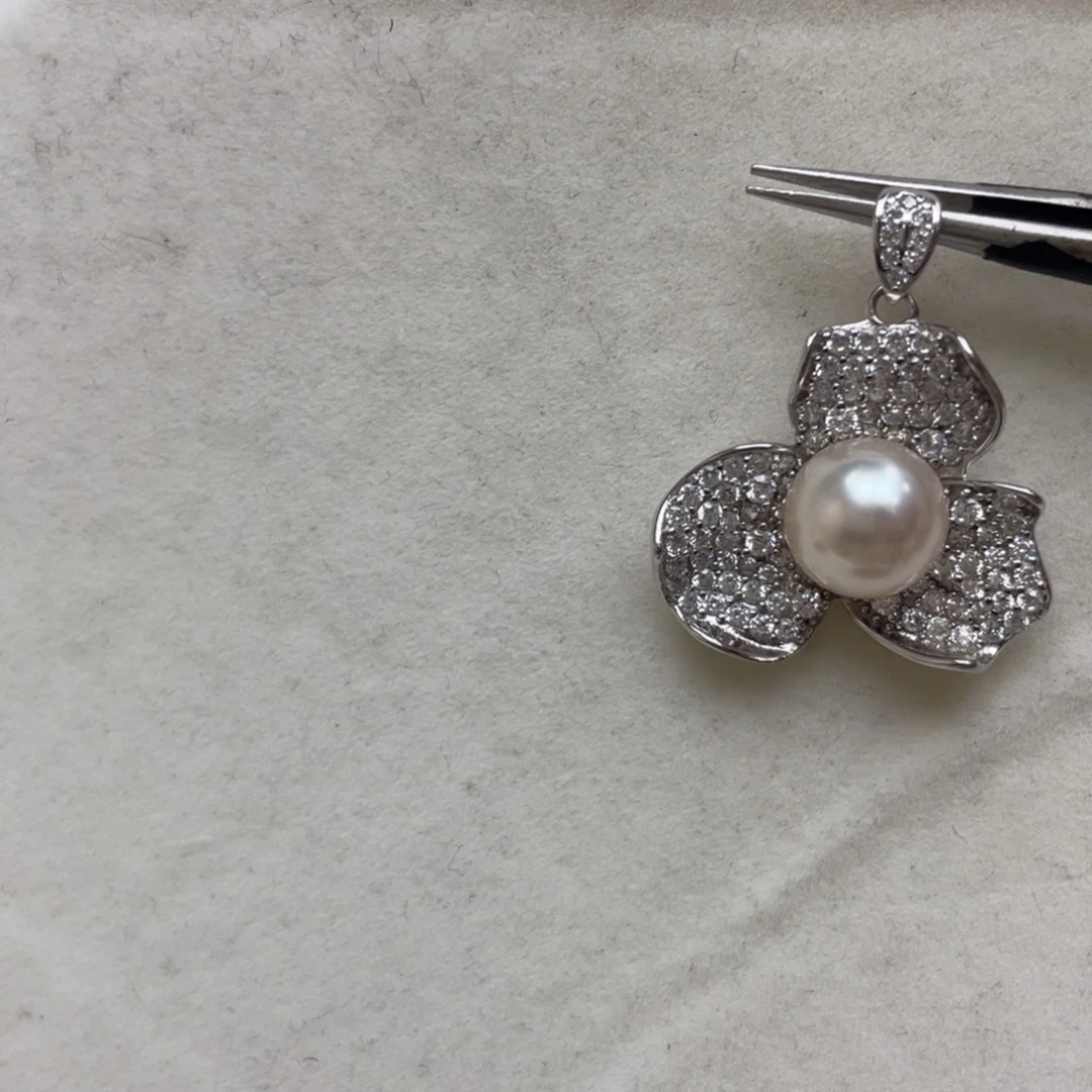 海水珍珠吊坠(不含链)银S925镶嵌