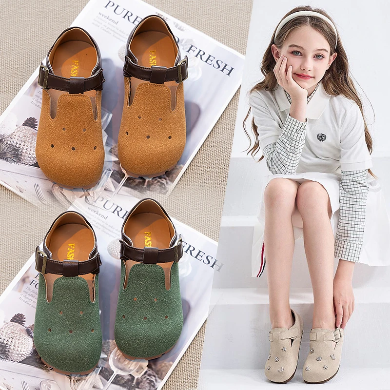 ABC儿童皮鞋童鞋女宝单鞋凉鞋软底公主鞋豆豆鞋韩版时尚镂空透气