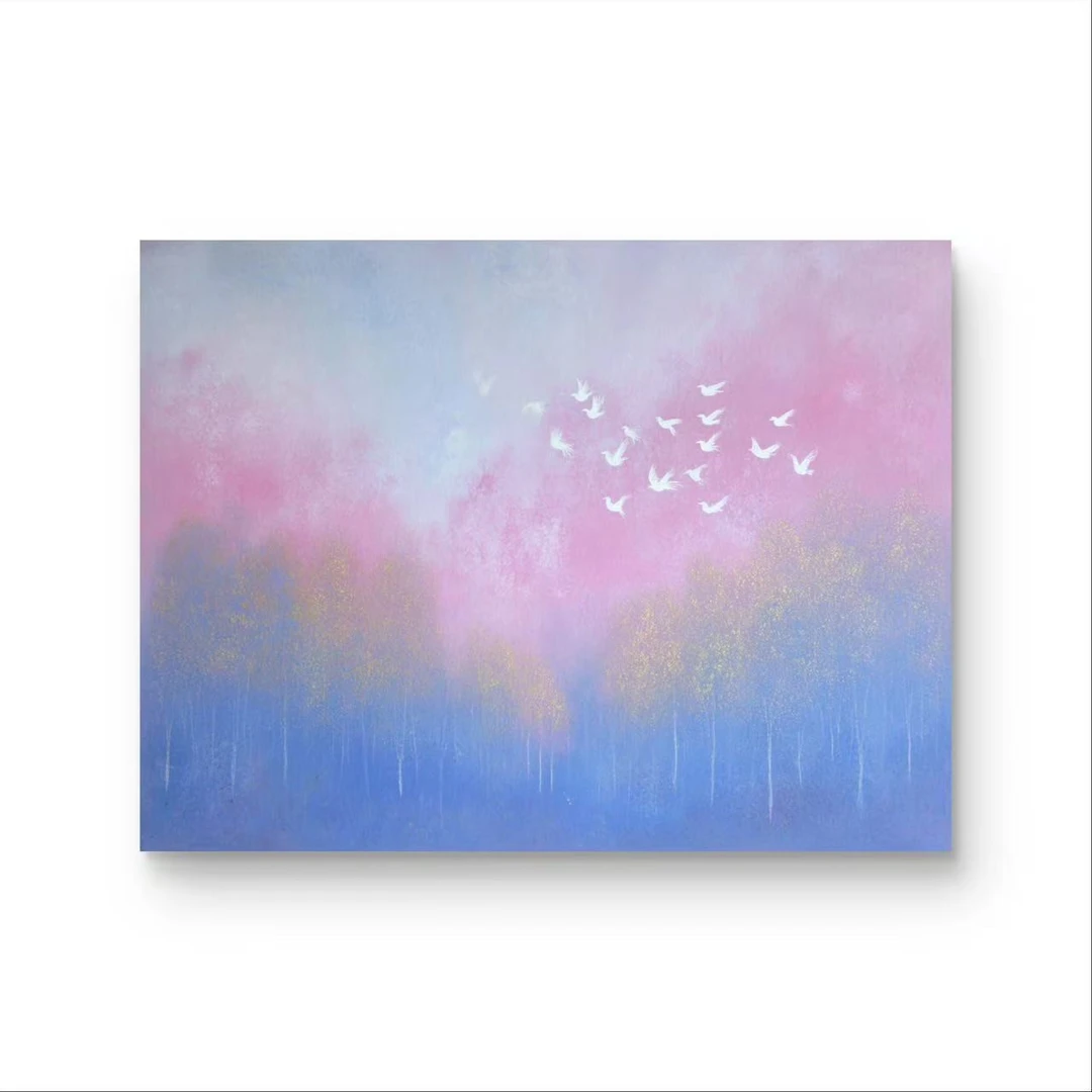 《归鸟》原创手绘画/60x80cm/简约系列JY-67