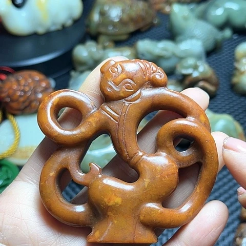 白玉菩提吊坠摆件