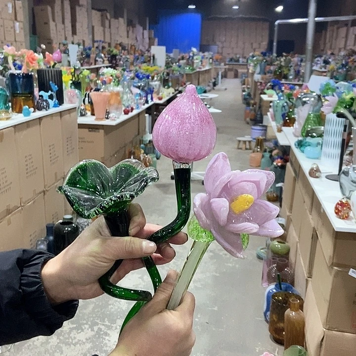 琉璃琉璃花瓶高45口9