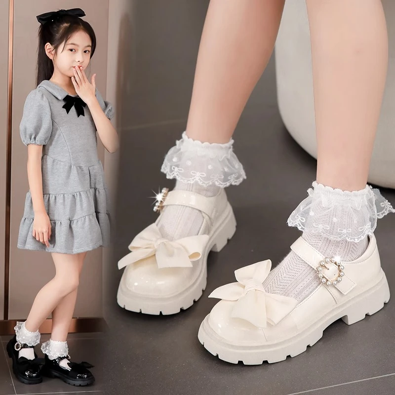 女童鞋子2025春秋新款儿童公主皮鞋洋气中大童单鞋百搭演出舞蹈鞋