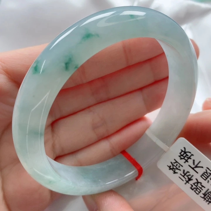 翡翠手镯未镶嵌毕业款老坑种冰飘花果冻料高货捡漏款56