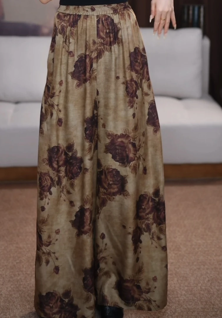 【怀宁】新中式时尚松紧腰显瘦国风百搭宽松复古休闲中式设计师裤子