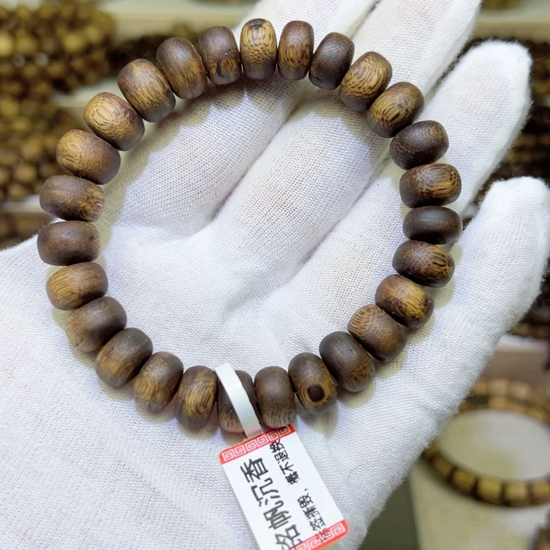 沉香沉香碎屑奇楠沉香11mm算盘珠单圈多样发一