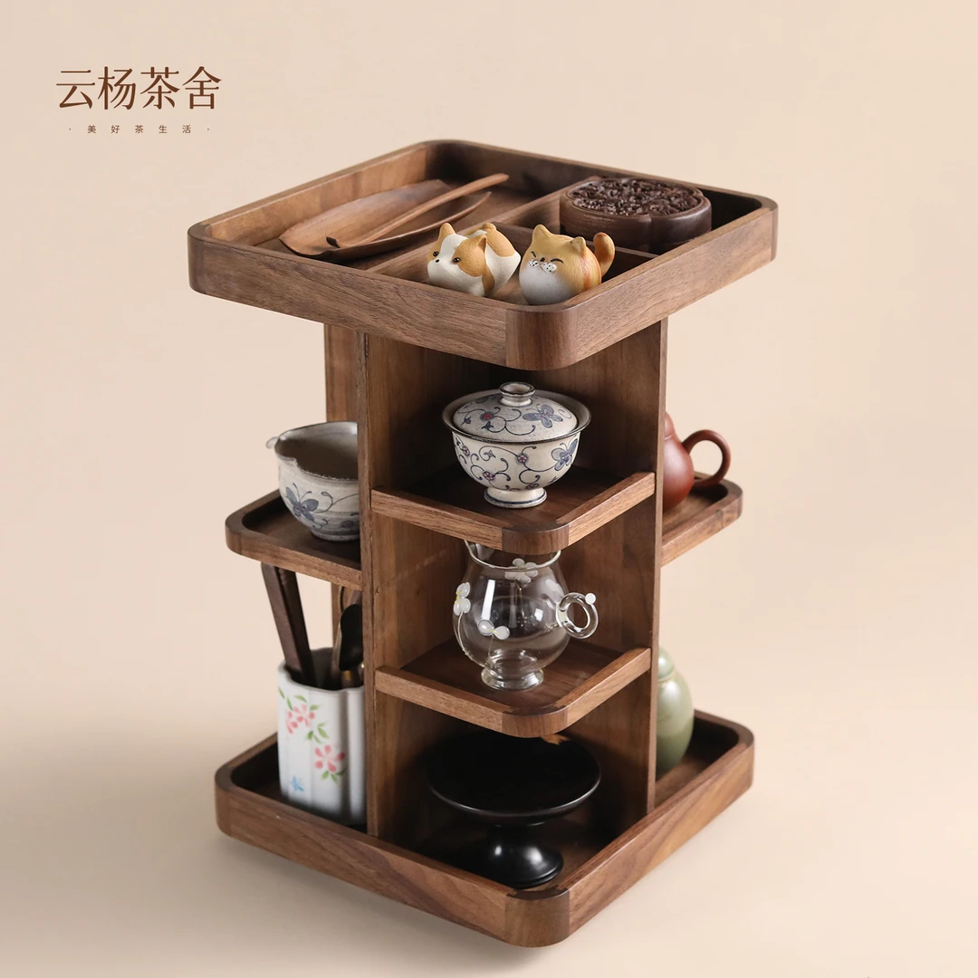 【设计款旋转多宝阁】北美黑胡桃 升级版 小爱pro旋转置物架