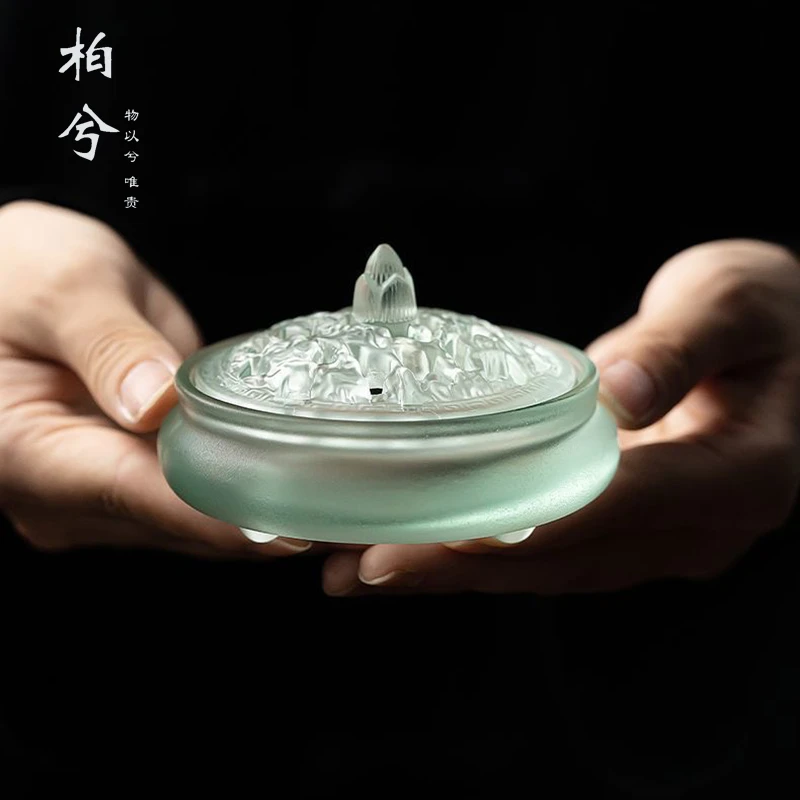 琉璃祥云三足炉家用檀香熏香盘香室内塔香沉香香篆炉创意