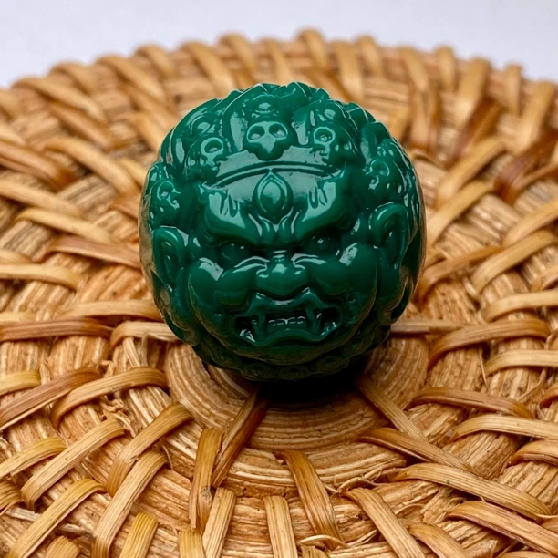 高瓷玉化【大黑天】雕刻，金刚、猴头、核尖、星月菩提配饰配珠