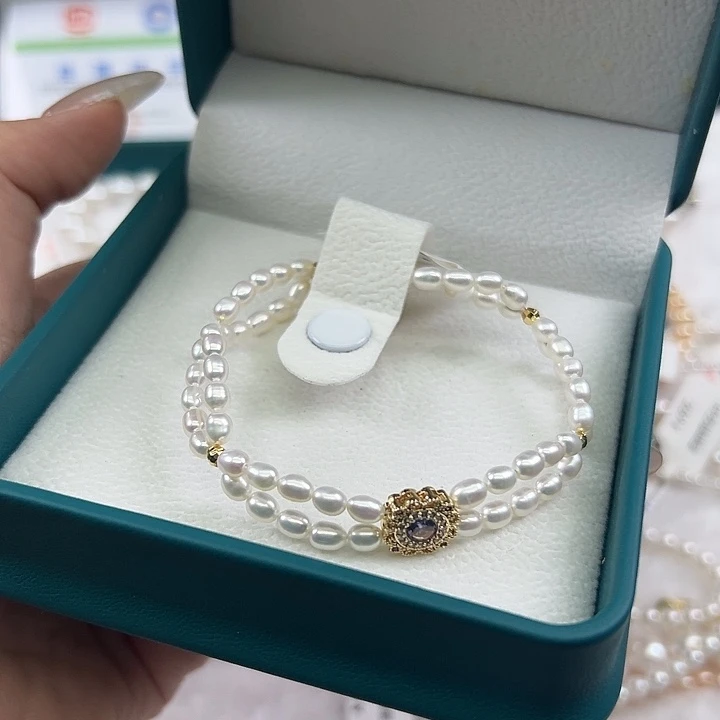 淡水珍珠银S925镶嵌项链