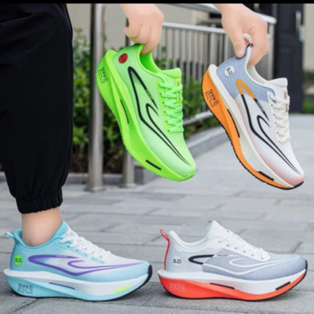 QQ狼3.0夏季透气专业尼龙板跑鞋 超轻透气缓震回弹马拉松竞速跑鞋