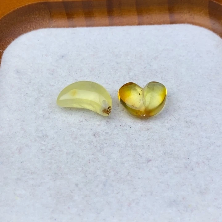 琥珀未镶嵌裸石微瑕花粉卡14➕