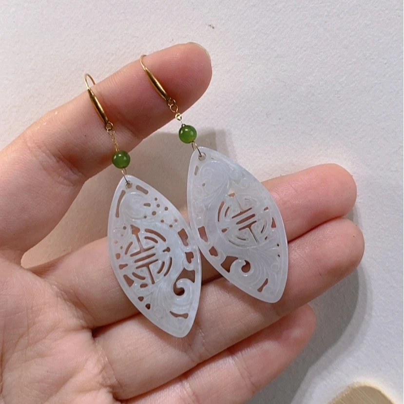 【闪购商品】翡翠18K金镶嵌耳饰耳饰