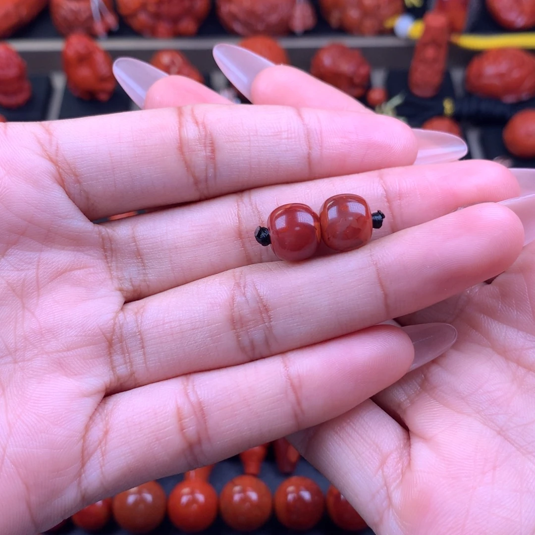 南红玛瑙未镶嵌老型对珠10