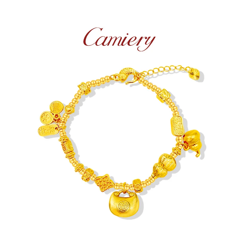 CAMIERY 新中式轻奢古法小胖福葫芦盘缠手链百搭