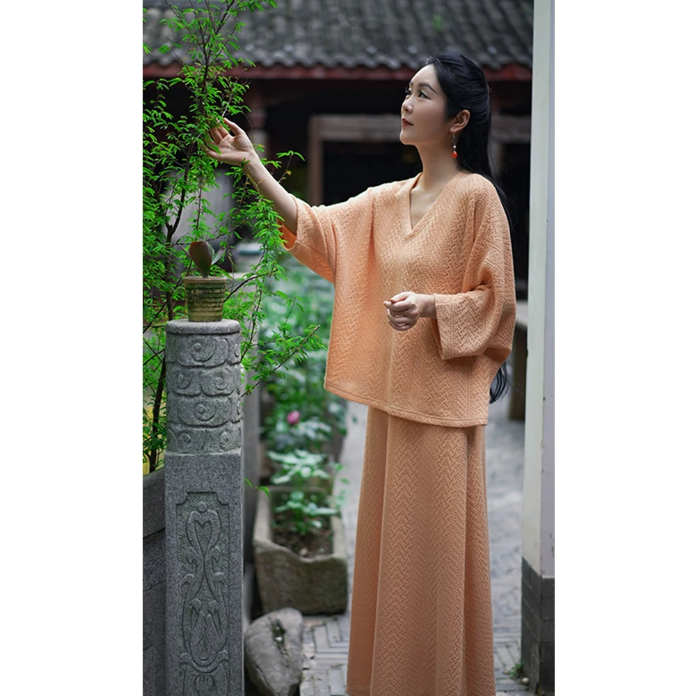 【微瑕商品】夏季新中式复古时尚日常长款套装