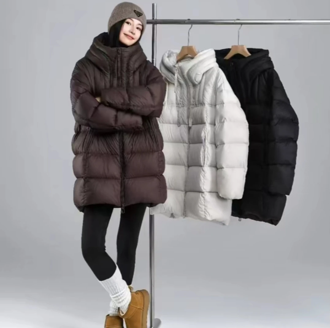 【禾女服饰】871极简风90白鸭绒三拉链羽绒服