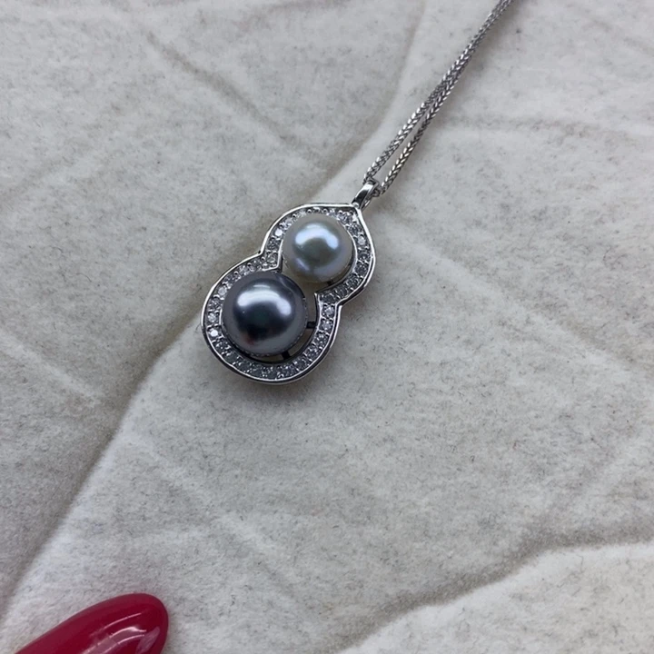 海水珍珠银S925镶嵌耳饰