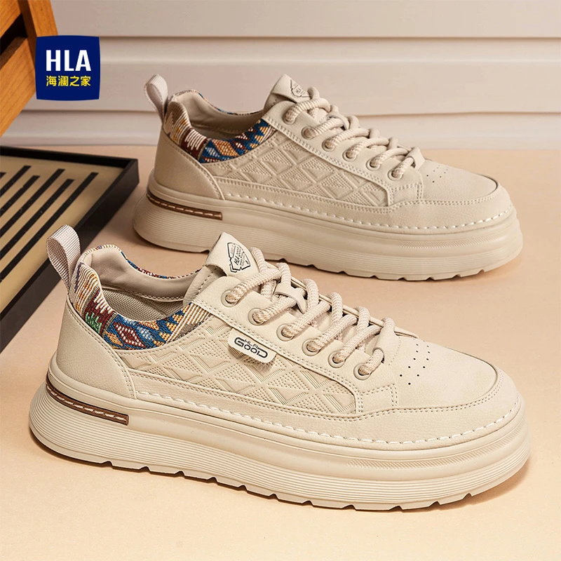 HLA/海澜之家2025冬季新款轻便透气运动百搭青年低帮男士板鞋F567