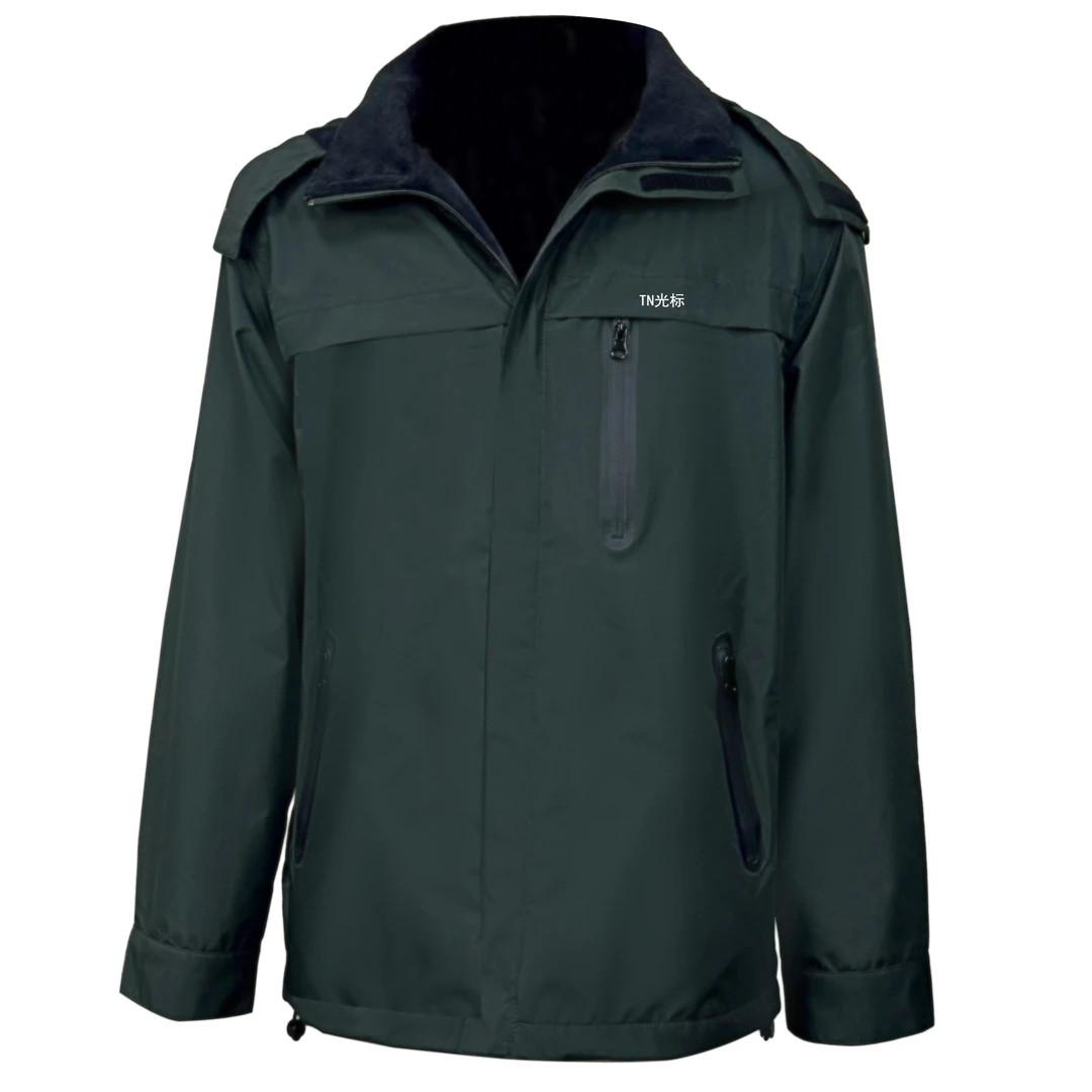 冲锋衣藏青色/纯色火焰蓝（户外保暖防水连帽外套）秋冬爬山运动服