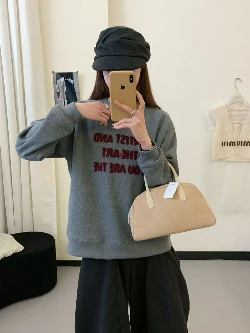 圆领卫衣  冬款休闲时尚百搭长袖宽松加绒