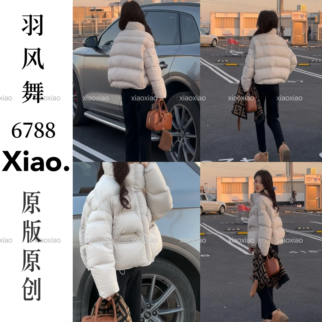 【Xiao·晓晓】 “时髦精”衣长60 90白鹅绒立领龟背版（全身充绒）6788