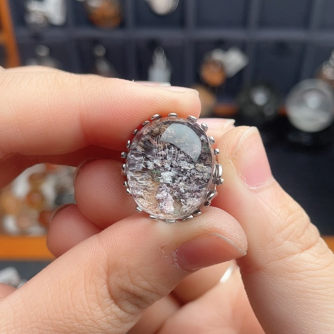 水晶戒指银S925镶嵌G****果