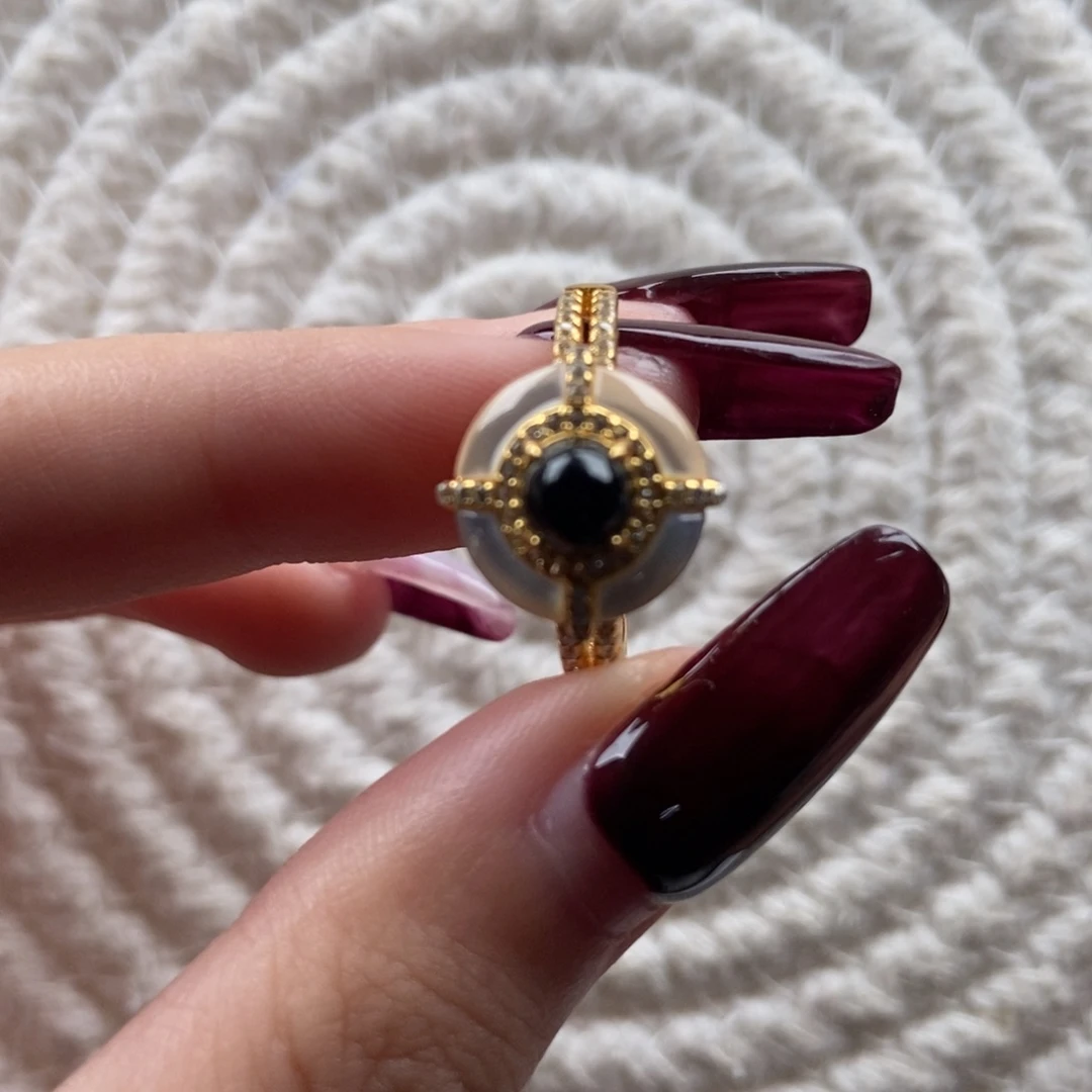 银S925镶嵌戒指翡翠女戒