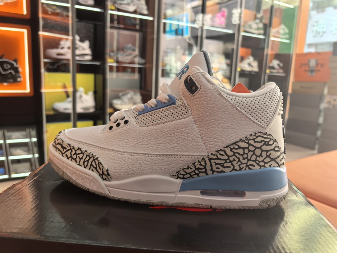 蒲田鼎级纯原aj3 藤原浩流川枫白水泥白红手稿气垫男女情侣篮球鞋