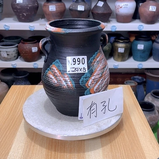 红陶手工制作工艺花盆