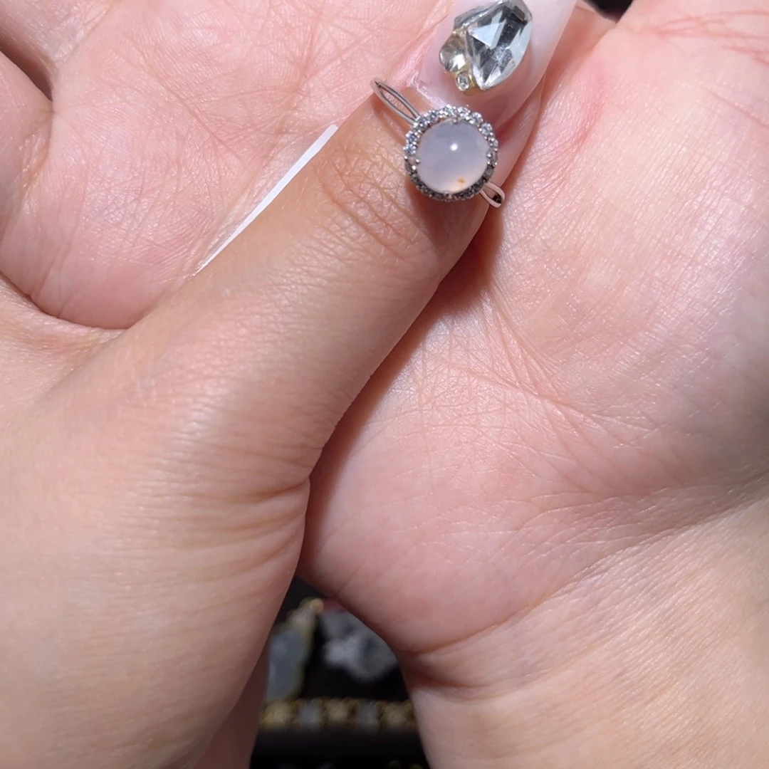 翡翠戒指银S925镶嵌45788