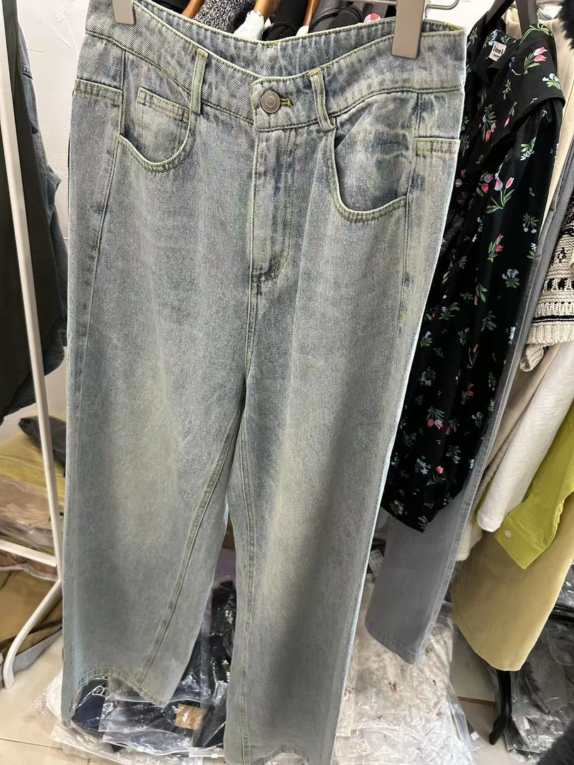 深圳南油春夏新款 很软的水洗直筒牛仔裤