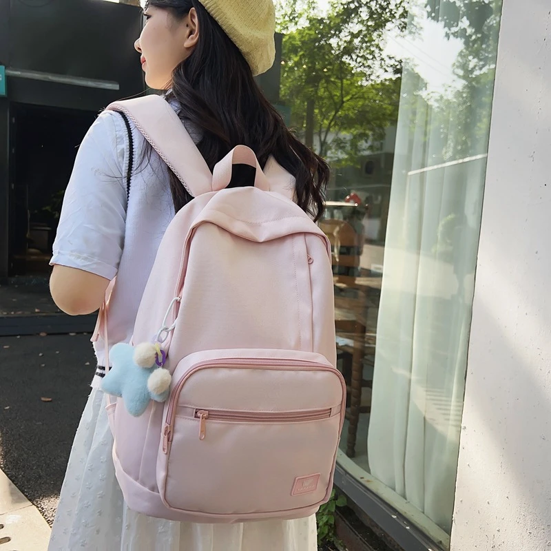 高中中小学生背包原宿风韩版大容量女简约休闲书包学生双肩包潮流