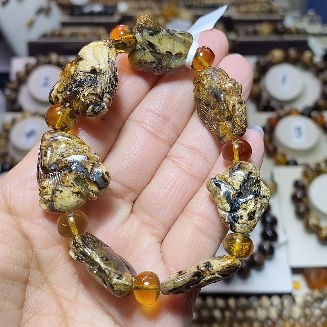 琥珀未镶嵌裸石花珀