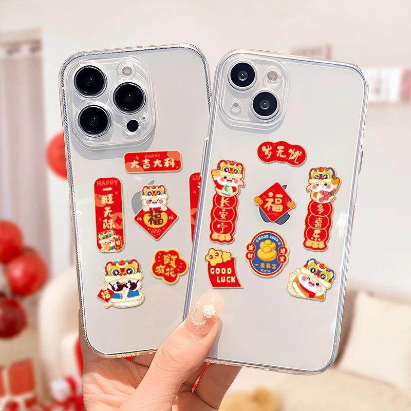 2025新款春联蛇年迷你小对联过年创意卡通手机贴纸春节新年装饰品