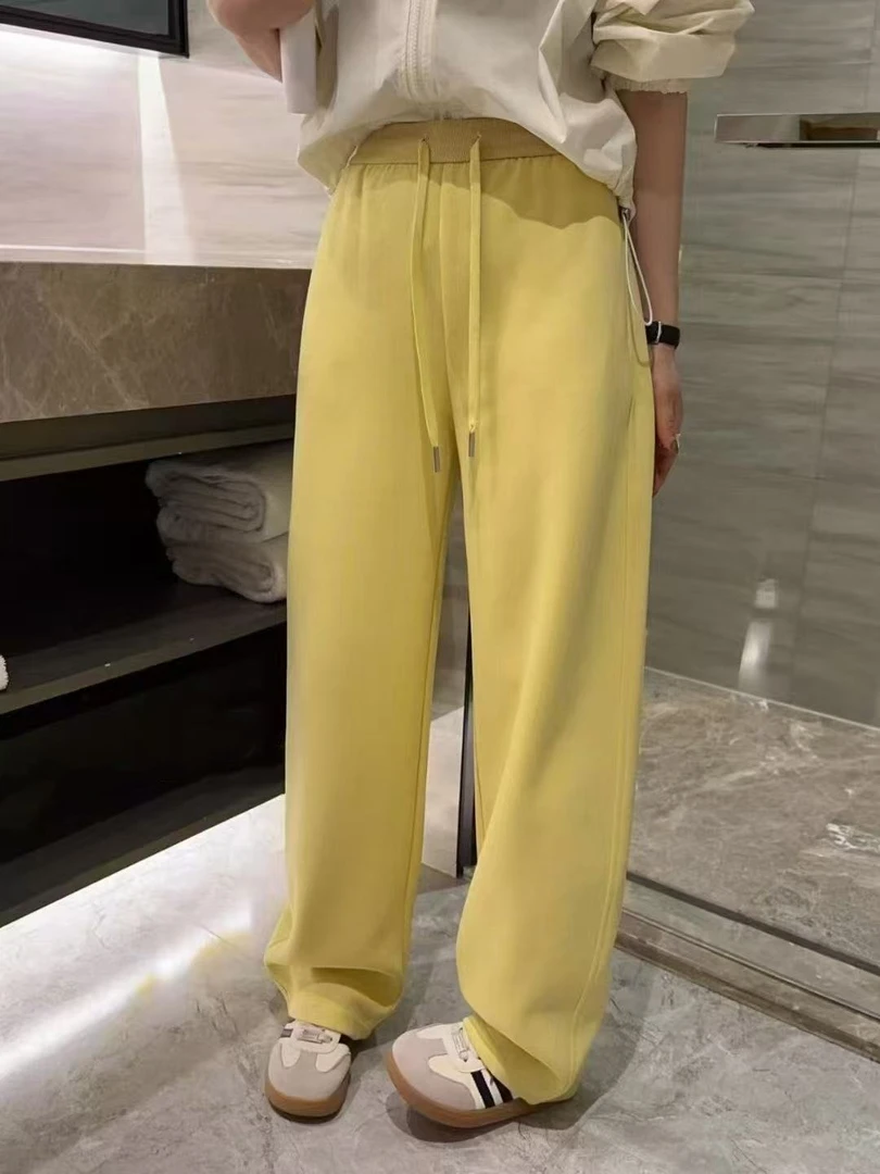 QianRH-9856春季新款休闲慵懒风抽绳直筒阔腿裤