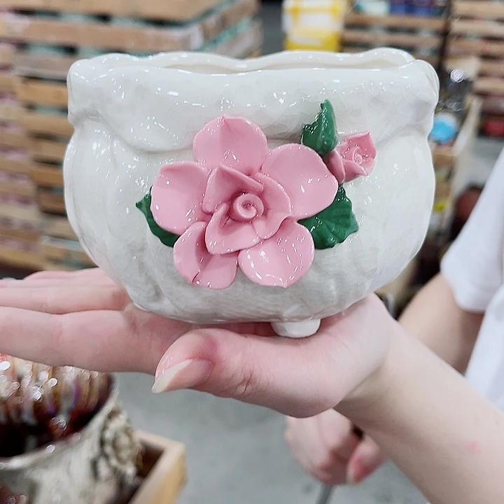 有孔，凑10元包邮陶瓷花盆发货！