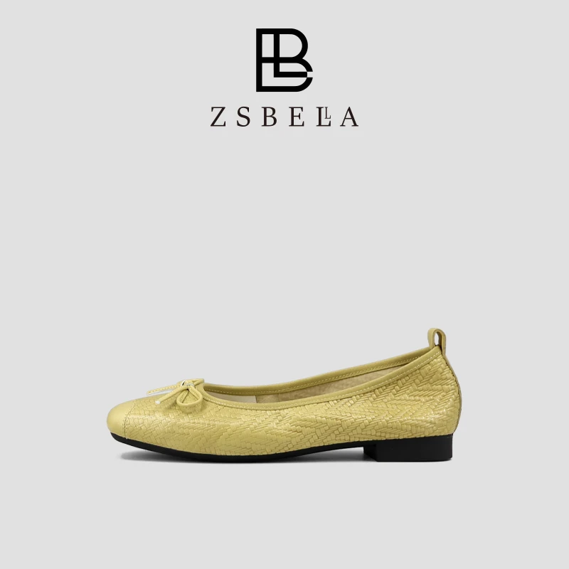 ZSBELLA女式编织款羊皮单鞋ZS0849
