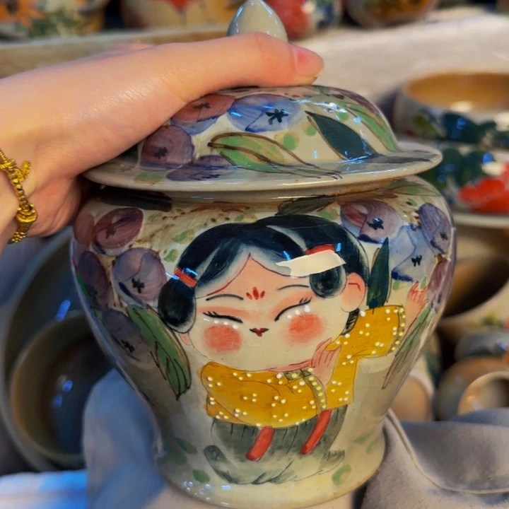 瓷片手工手绘细微不一样