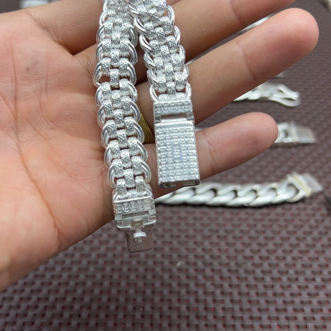 合成金属老银，S925马鞭手链