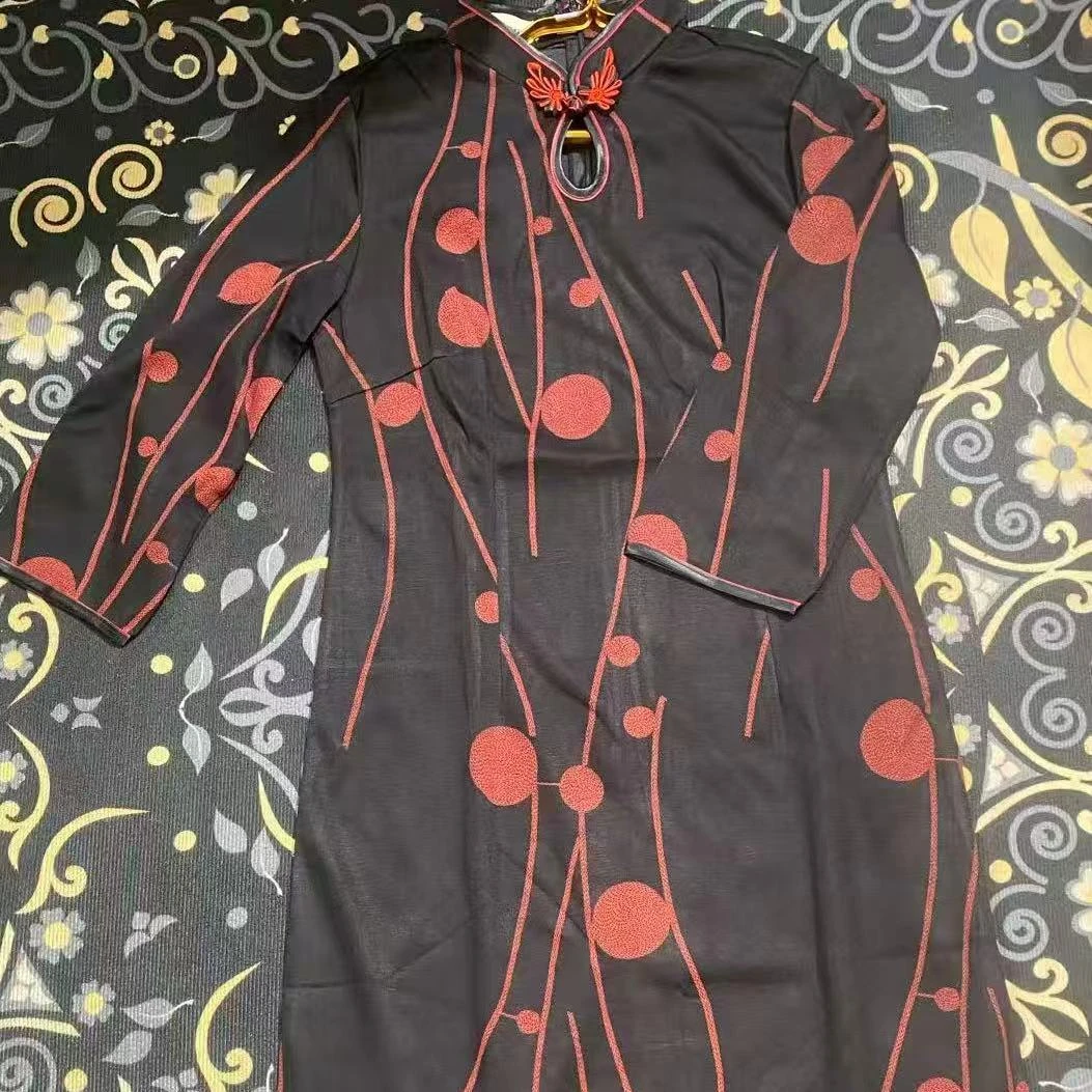 027大码女装旗袍新款夏季唐装毛线布面料