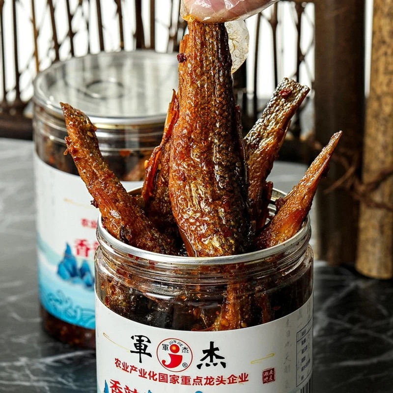 【休闲美味】军杰香辣手撕鱼下饭休闲开盖即食鲜香辣