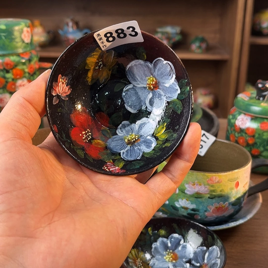 纯纯莫奈油画风纯纯莫奈油画风卧足杯